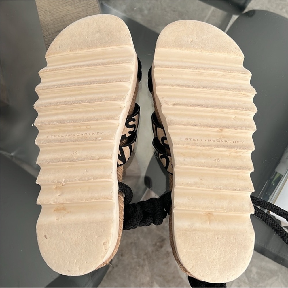 Stella McCartney Gaia Sandals in Black & Cream - Picture 10 of 13